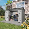ORRD 4x9FT Outdoor Metal Storage Shed Sloping Roof, 6 Vents & 2 Swing Doors For Backyard/Garden/Garage/Lawn (Gray) - 2 of 4