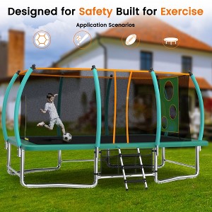 GDFStudio Bruce Outdoor/Indoor Steel Ladder Rectangle Trampoline with Enclosure - 1 of 4