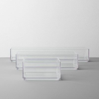 Bathroom Plastic 3 Tray Beauty Organizer Set Clear - Made By Design™