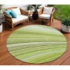Artichoke Green And Olive Green Abstract Washable Indoor Outdoor Area Rug - 2 of 4