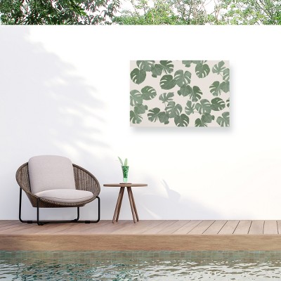 Trademark Fine Art - Pictufy Studio II Monstera Leaves Matted Framed Art