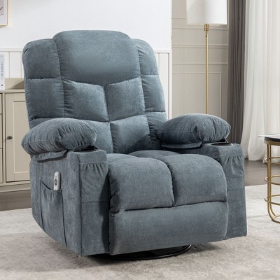 NicBex Recliner Chair Oversized Rocking Chair Massage Chair with Heating with USB Ports and 2 Cup Holders for Living Room