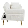 GDFStudio Rex Teddy Upholstered 80" Sleeper Sofa with Adjustable Armrest and Backrest - 4 of 4