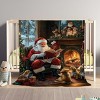 Lomsoe Vintage Christmas Santa and Cat Print Flannel Blanket - All Seasons Soft and Warm Perfect for Living Room Decor, Sofa, Bed, Travel - 4 of 4