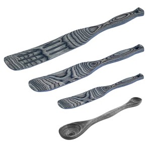 Island Bamboo 4-Piece Black Pakkawood Spurtle Set with Measuring Spoon - 1 of 1
