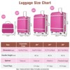 FONTOI 20"&24"&28" Luggage Sets 4 Pieces, Expandable Luggages with Cosmetic Case, Travel luggage Sets, Pink, 12.4"*30.3"*20.1" - 3 of 4