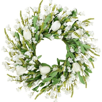 Luupatchy  Mixed Flower Wreath for Door, Home, Wall, Halloween, Christmas Decor