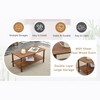 Kumasinova ModernMinimalist 2-Tier Coffee Table with Rubber Wood Legs,Rectangular Center Table with Open Storage Shelf for Living Room - 3 of 4