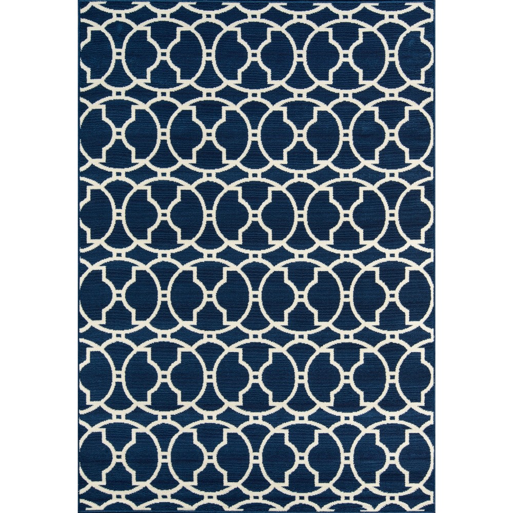 Navy Indoor/Outdoor Calypso Area Rug 6'7inx9'6in - Momeni