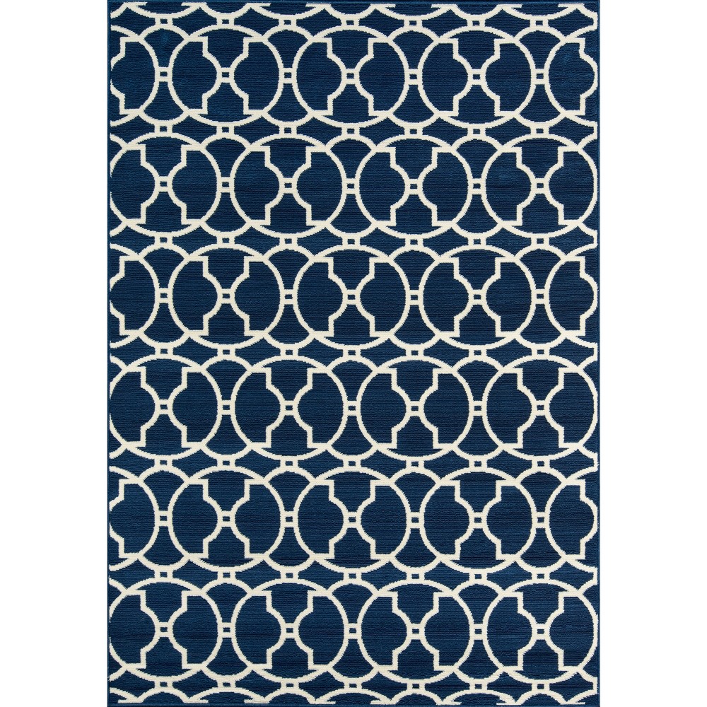 Navy Indoor/Outdoor Calypso Area Rug 6'7inx9'6in - Momeni