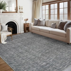 Machine Washable Area Rug With Non-Slip Backing Stain Resistant Easy Cleaning Indoor Carpet For Living Room Bed Dining Room Playroom Office - 1 of 4