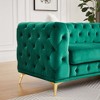 Kumasinova Velvet Chesterfield Sofa,Comfy Couch with Tufted Buttons,Spring Cushion,Metal Legs,2 Pillows,Sofa Couch for Living Room,Bedroom - 4 of 4