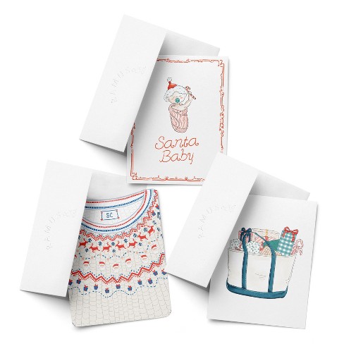 Santa Baby, Santa Sweater, Tote With Presents Winter/Holiday/Christmas Greeting Card Pack Sets (3 ct, Assorted) by Ramus & Co - image 1 of 4