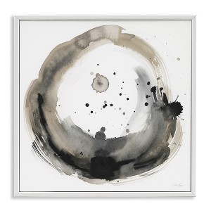 Stupell Industries Circular Contemporary Paint Splash Black Framed Giclee Art - 1 of 4