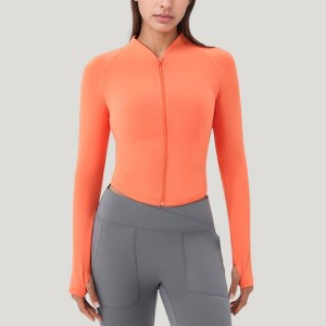 Anna-Kaci Active Women's Long Sleeve Zip Front Activewear Jacket with Streamlined Fit and Lightweight Performance Fabric - 1 of 4