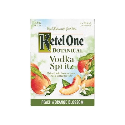 Ketel One Botanical Peach & Orange Blossom Vodka Spritz - 4pk/355ml Cans