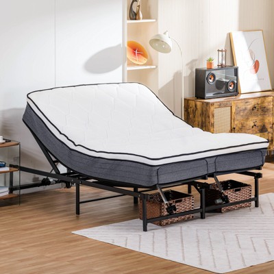 COMHOMA Adjustable Metal Bed Frame with Remote Control, Head and Foot Incline, King/Queen Size