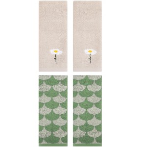 REGALWOVEN 4 Pcs Bathroom Soft Absorbent Hand Towels - 1 of 4