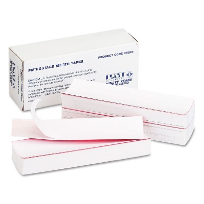 Pm Company Postage Meter Single Tape Strips 1-3/4 x 5-1/2 White 300/Box 05203