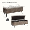 LuxenHome 47.2-Inch Wide Upholstered Wood Storage Bench Brown - 3 of 4