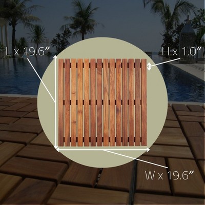 Nordic Teak 19.6" Square Oiled Shower Mat