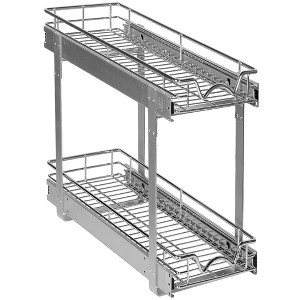 Hold N’ Storage Pull Out Cabinet Organizer 2 Tier – Heavy Duty Metal with Lifetime Limited Warranty - Anti Rust Chrome Finish - 1 of 4