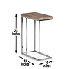 Syemin End Tables C-Shaped End Table, Small Side Table for Couch, Sofa Table with Metal Frame, Nightstand, Slide Couch Table, Brown, 10"*18"*25" - 4 of 4