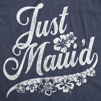 Мужские футболки Crazy Dog T-Shirts, Inc. Mens Just Maui'd T Shirt Cute Just Married Hawaii Honeymoon Tee - Crazy Dog Men's T Shirt For Summer Vacation Navy L — фото 2