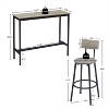 CIPACHO Bar Table Set with 2 Bar stools PU Soft seat with backrest, Grey, 43.31'' L x 15.75'' W x 35.43'' H. - 2 of 4