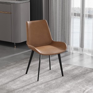 WJSHome Modern Dining Chairs Set of 8, Minimalist Kitchen & Dining Room Chairs, Upholstered PU Leather Cushion Seat and Sturdy Metal Legs - 1 of 4