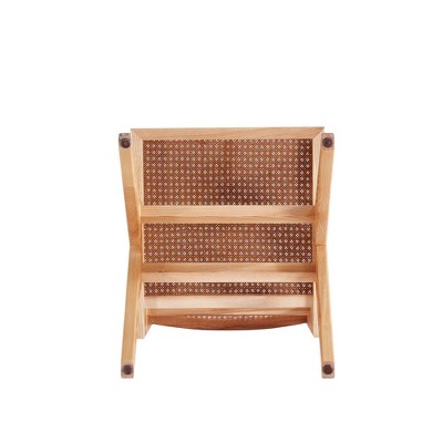 Elevated Nature Cane High-Back Side Chair in Natural Beige