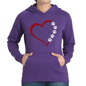 LA Pop Art Meow Heart - Women's Word Art Hooded Sweatshirt - 1 of 4