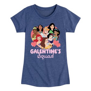 Girls' - Disney Princess - Galentine's Day Squad Fitted Short Sleeve Graphic T-Shirt - 1 of 3
