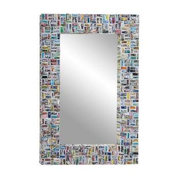 Glass Handmade Recycled Magazine Frame Wall Mirror Multi Colored - Olivia & May