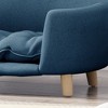 SEVOBAL Modern Wood Dog Bed with Comfortable Tufted Cushion Ideal Small Dog Retreat,Navy Blue(30.25"*21.75"*14") - 2 of 4
