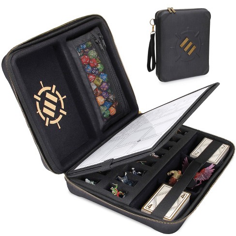 Okuna Outpost TCG Card Carrying Case, 2 Dividers, 4 Slots, 2 Game Mats, 4 Dice (Black)