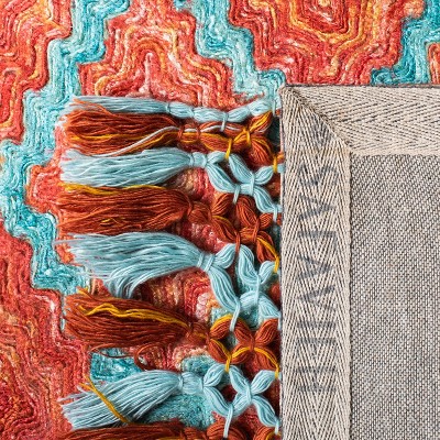 Hand-Tufted Multicolor Boho-Mod Wool Blend 6' x 9' Area Rug