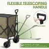 HTUTWOO Beach Collapsible Wagon Cart, Heavy Folding Utility Cart, 300L Capacity, Duty 350 lbs, with Big All-Terrain Beach Wheels & Drink Holders - 4 of 4