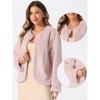 Allegra K Women's Faux Fur Long Sleeve Pockets Pearl Button Fluffy Cropped Cardigan Outerwear - 2 of 4