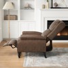 Kumasinova Faux Leather Pushback Recliner Sofa,Brown Armchair with Nailhead Trim,Tapered Leg,300lb Capacity Recliner for Living Room,Bedroom,Office - 2 of 4