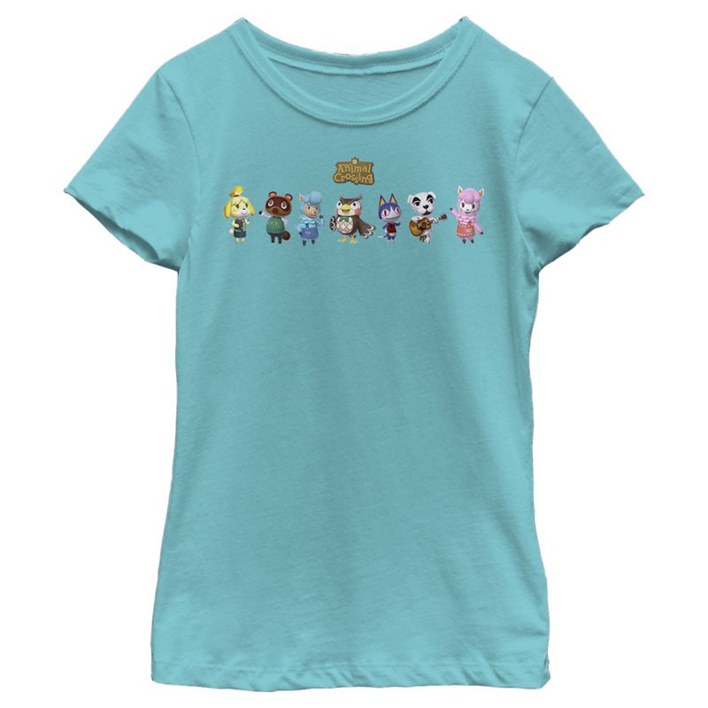 Girl's Nintendo Animal Crossing Character Lineup T-Shirt, 1 of 4