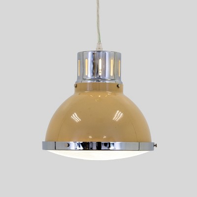Warm Sand Glass and Metal LED Pendant Light