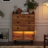 FUFU&GAGA Modern Three - Drawer Standing Vanity Vertical Dresser with Glass - paneled Lower Compartment and LED Lighting - 2 of 4