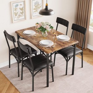 Farmhouse Dining Table Chair Set for 4, Space Saving Kitchen Table Set for Small Spaces - 1 of 4
