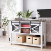 Entrance Cabinet, Double Sliding Door Wooden Storage Cabinet, Sofa Table with Storage and Open Shelves, Farmhouse Entryway Table, Entry Hallway - 3 of 4