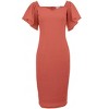 VENUS Womens Fluted Satin Midi Dress - 3 of 4