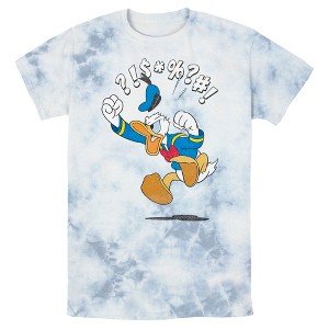 Men's Mickey & Friends Donald Duck Angry Jump Acid Wash T-Shirt - 1 of 4