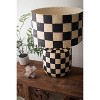 Black and White Checkered Paper Mache Lamp with Shade – 22" Tall by Kalalou - 3 of 4
