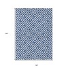 Blue And Ivory Geometric Washable Indoor Outdoor Area Rug - 3 of 4