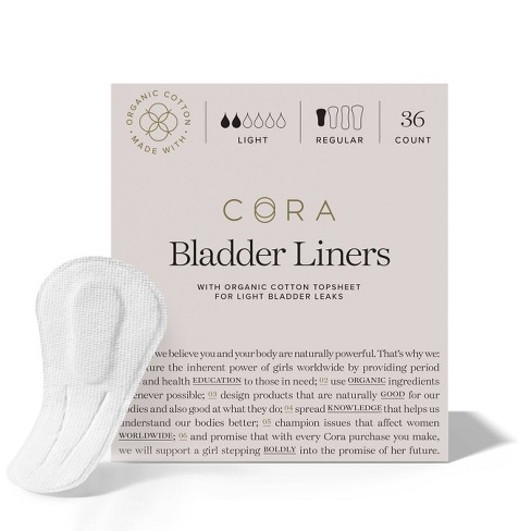 Cora 100 Organic Cotton Light Absorbency Regular Liner For Bladder Leaks 36ct Target